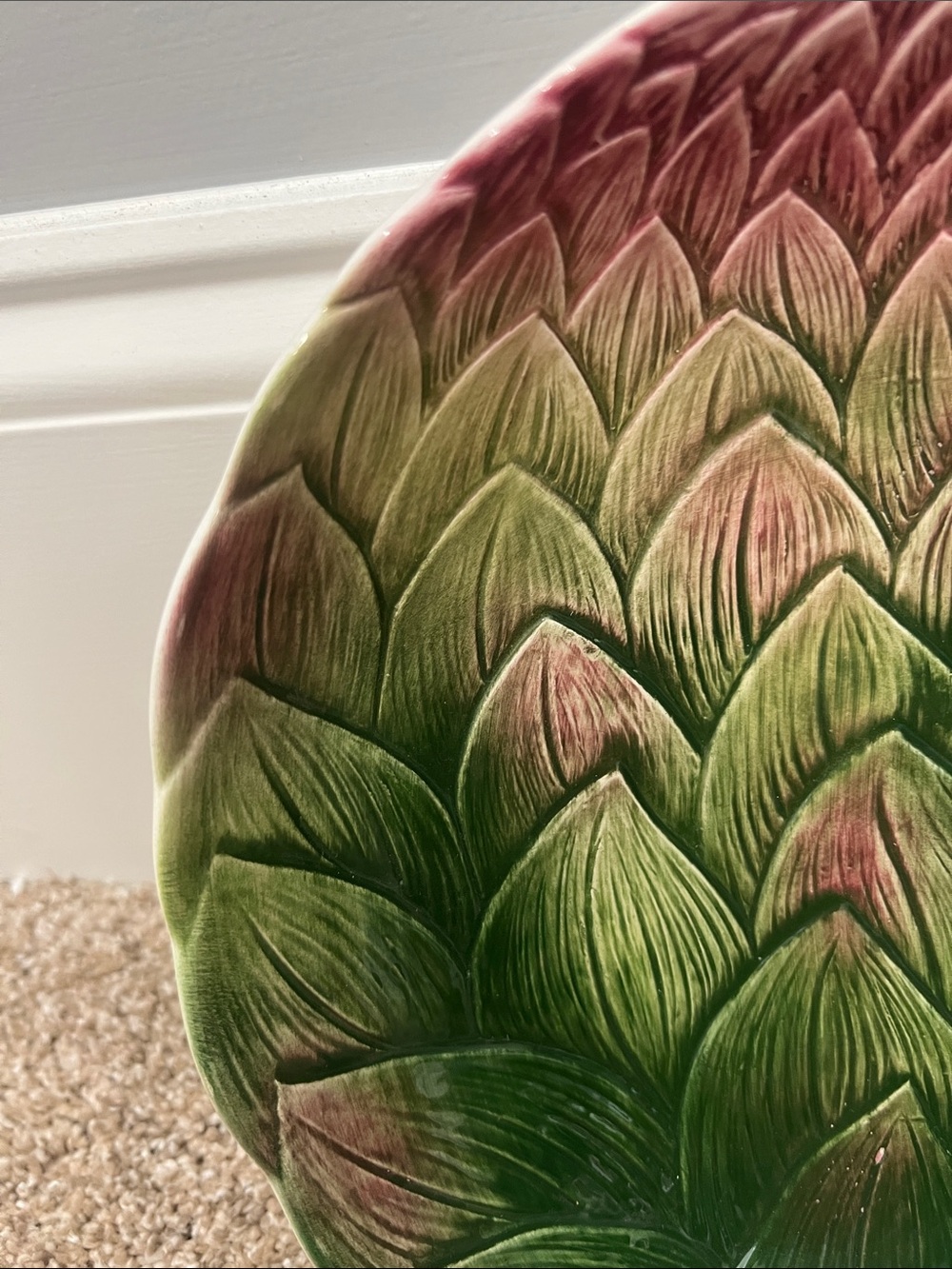 JCP Italy Artichoke Bowl Majolica Art Pottery Vintage - Picture 6 of 10